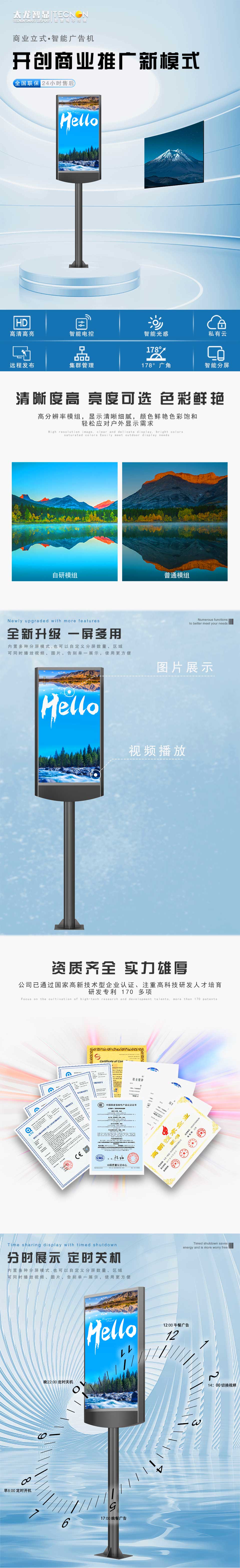 1000*1800mm LED广告机